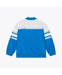 Mitchell & Ness Men's Blue Detroit Lions Head Coach Lightweight Full-Snap Satin Jacket