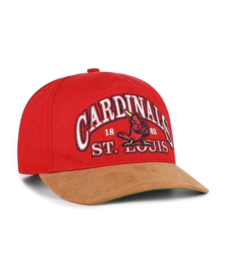 '47 Brand Men's Red/Brown St. Louis Cardinals Cooperstown Break Wood Suede Hitch Adjustable Hat