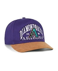 '47 Brand Men's Purple/Brown Arizona Diamondbacks Cooperstown Break Wood Suede Hitch Adjustable Hat