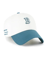 '47 Brand Men's White/Teal Boston Red Sox Contemporary Tonal Clean Up Adjustable Hat