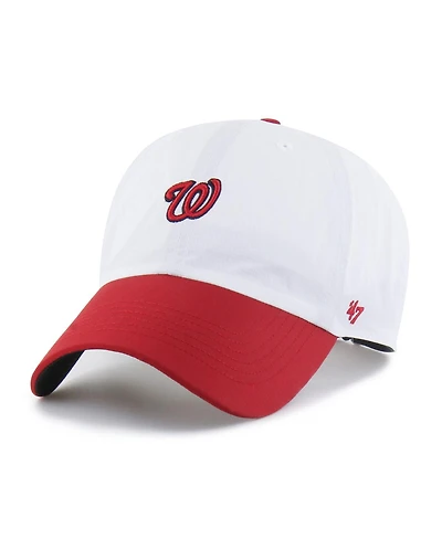 '47 Brand Men's White/Red Washington Nationals Vista Mini Clean Up Brrr Adjustable Hat