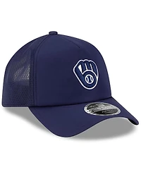 New Era Men's Navy Milwaukee Brewers 2026 Batting Practice Apex 9FORTY Adjustable Trucker Hat