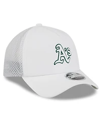 New Era Men's White Athletics 2026 Batting Practice Apex 9FORTY Adjustable Trucker Hat