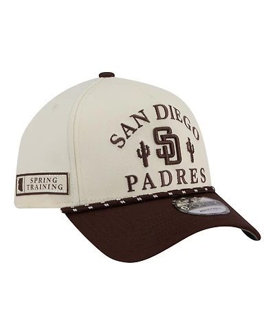 New Era Men's Cream San Diego Padres 2026 Spring Training Fan Pack Rope A-Frame 9FORTY Adjustable Hat