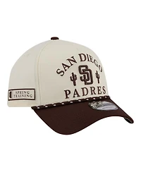 New Era Men's Cream San Diego Padres 2026 Spring Training Fan Pack Rope A-Frame 9FORTY Adjustable Hat