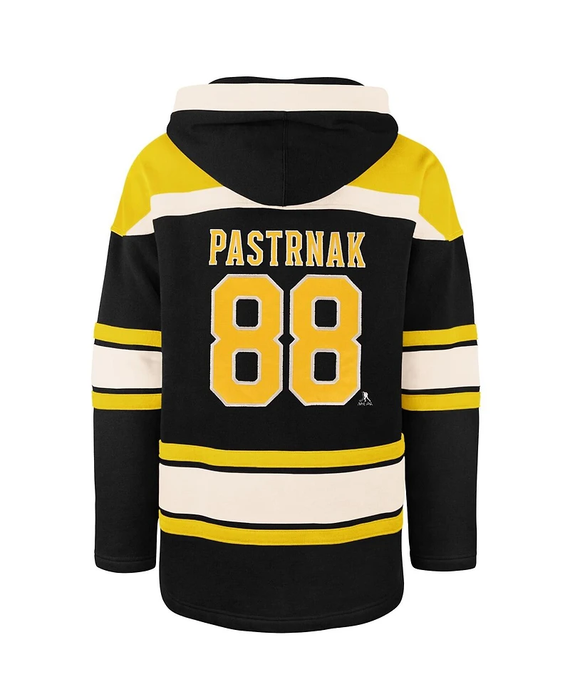 '47 Brand Men's David Pastrnak Black Boston Bruins Player Name Number Lacer Hoodie