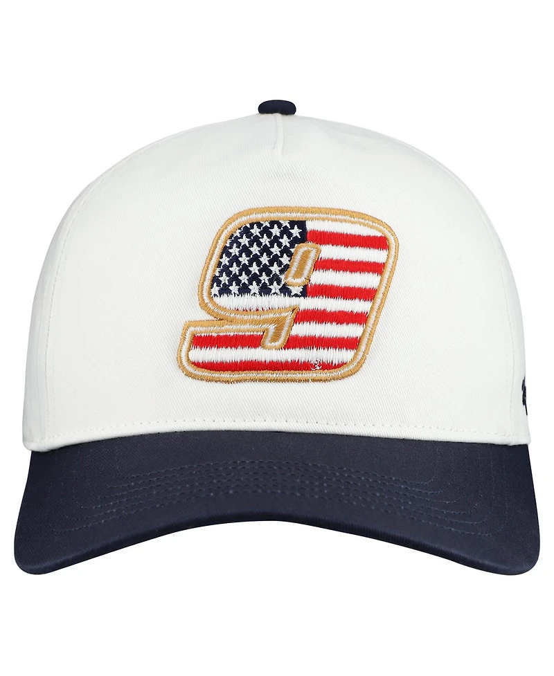 '47 Brand Men's White Chase Elliott Flag Fill Two-Tone Team Adjustable Hitch Hat