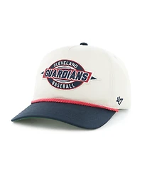 '47 Brand Big Boys and Girls Natural/Navy Cleveland Guardians Frame Out Hitch Adjustable Hat