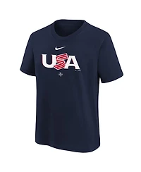 Nike Big Boys and Girls Navy Usa Baseball 2026 World Classic Country T-Shirt