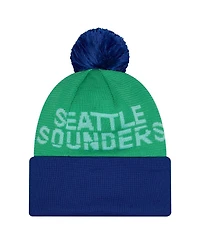 New Era Men's Green Seattle Sounders Fc 2026 Jersey Hook Cuffed Pom with Knit Hat