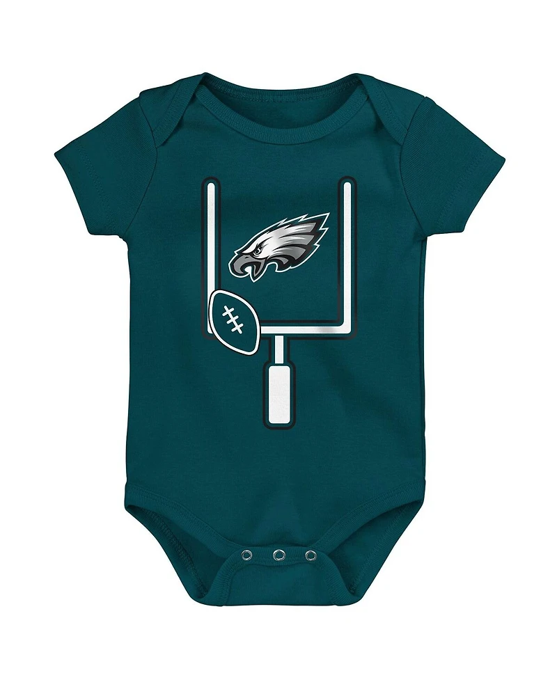 Outerstuff Baby Boys and Girls Philadelphia Eagles Littlest Player Three-Piece Bodysuit Set