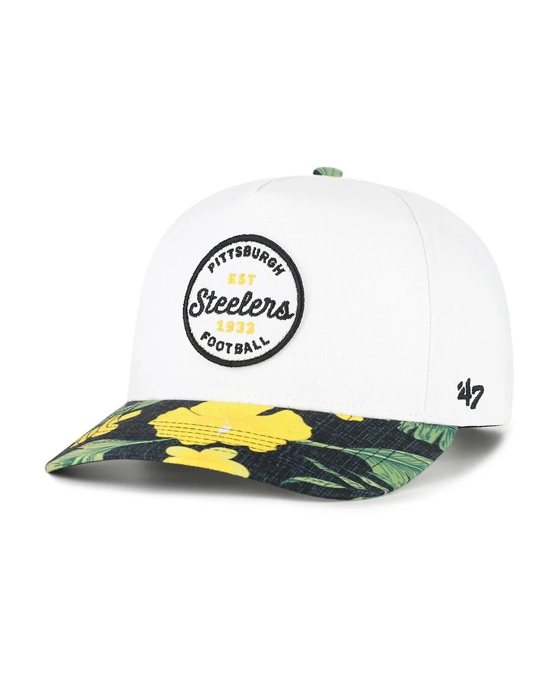'47 Brand Men's White/Black Pittsburgh Steelers Beach Side Hitch Adjustable Hat