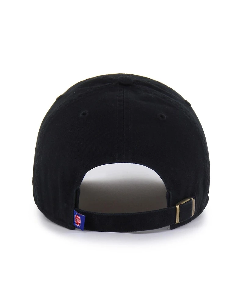 '47 Brand Men's Detroit Pistons Black on Black Clean Up Adjustable Hat