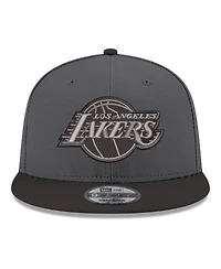 New Era Men's Gray/Black Los Angeles Lakers Logo 2-Tone 9FIFTY Snapback Hat