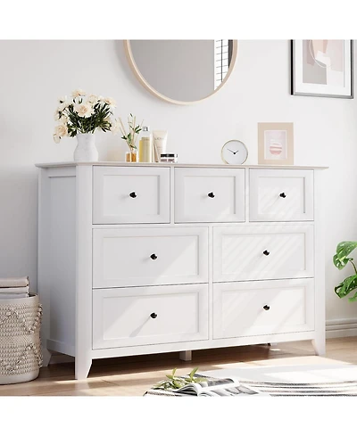 gaomon Garvee 54" Wide 7-Drawer Modern Dresser, Deep Drawers for Bedroom
