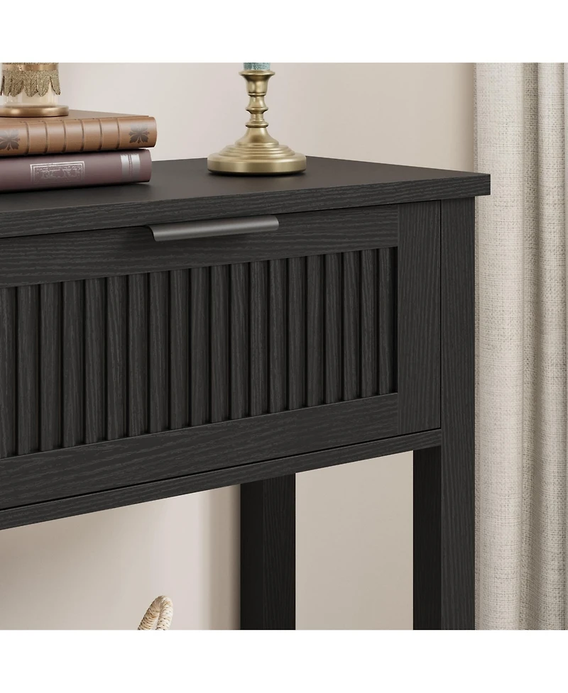 gaomon 43" Farmhouse Wooden Entryway Console Table with 2 Drawers and 2-Tier Storage, for Living Room and Foyer