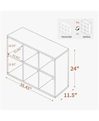 Streamdale Furniture Wooden 6-Shelf Bookcase Storage Organizer