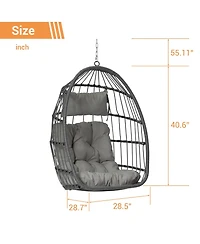 Streamdale Furniture Outdoor Garden Rattan Egg Swing Chair Hanging Chair