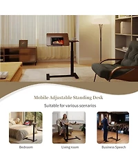 Streamdale Furniture Adjustable Rolling Overbed Desk with Flip Top