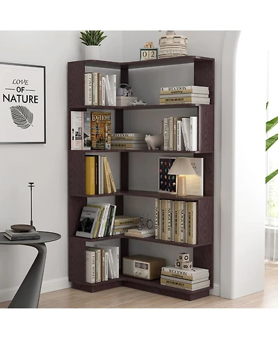 Streamdale Furniture 90cm L-Shape Corner Bookshelf for Home Office/Living Room