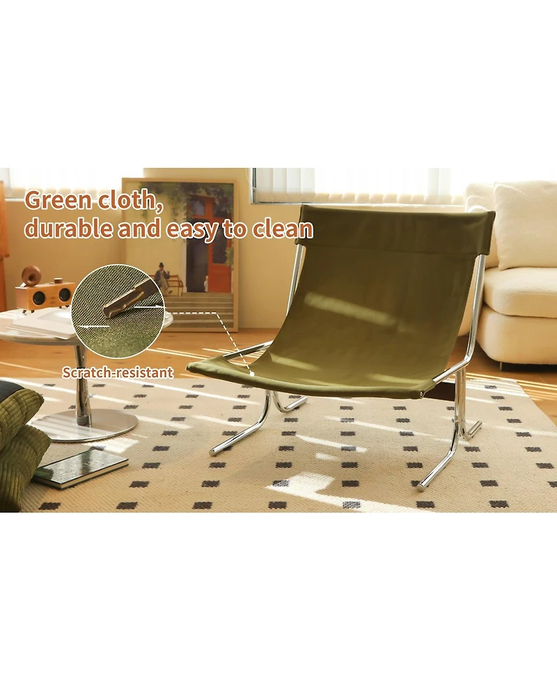 Streamdale Furniture Modern Green Accent Chair with Metal Frame
