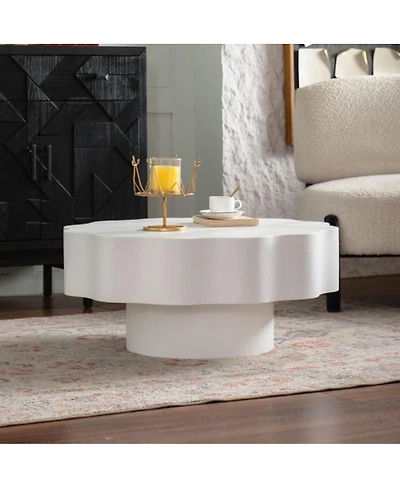 Streamdale Furniture Scalloped Coffee Table: Unique Wave-Edge Focal Piece