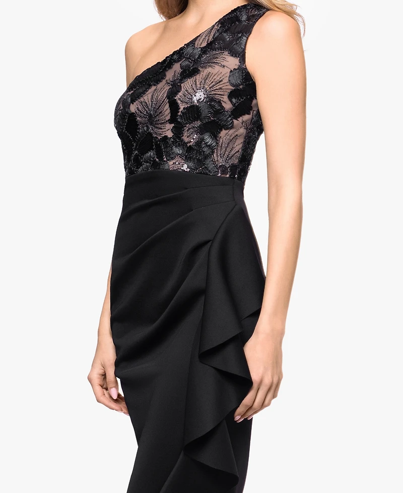 Betsy & Adam Women's One-Shoulder Midi Dress
