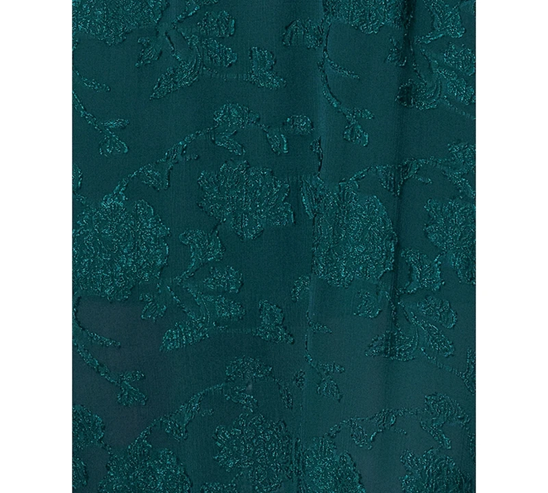 Betsy & Adam Women's Sweetheart Neck Long Chiffon Dress