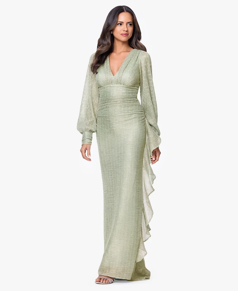 Betsy & Adam Women's V-Neck Ball Gown