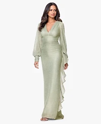 Betsy & Adam Women's V-Neck Ball Gown