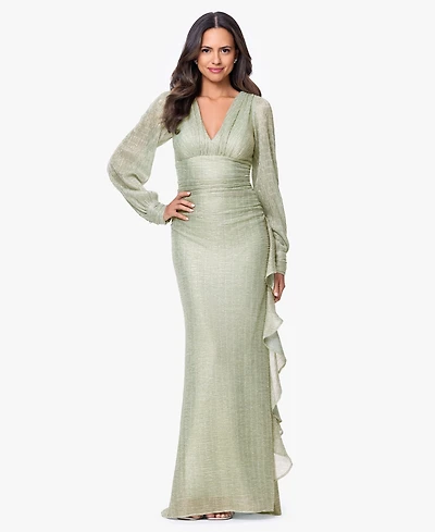 Betsy & Adam Women's V-Neck Ball Gown