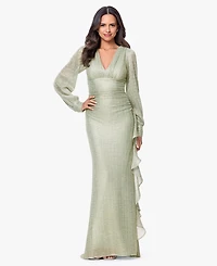 Betsy & Adam Women's V-Neck Ball Gown