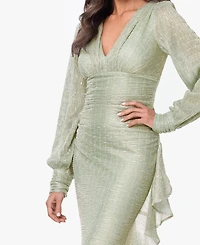Betsy & Adam Women's V-Neck Ball Gown