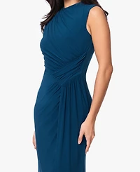 Betsy & Adam Women's Mock Neck Ruched Dress