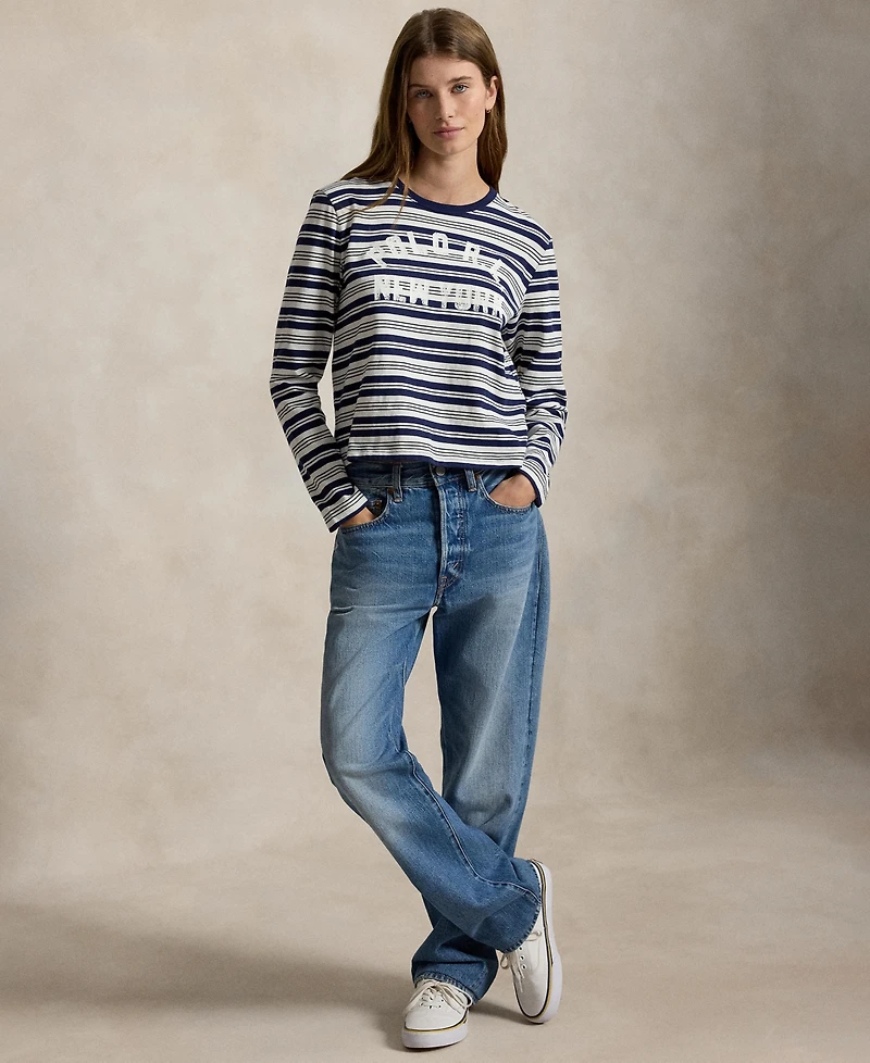 Polo Ralph Lauren Women's Striped Crewneck Long-Sleeve T-Shirt