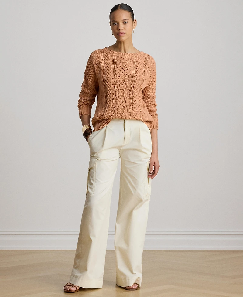 Lauren Ralph Lauren Women's Cable-Knit Boat Neck Sweater