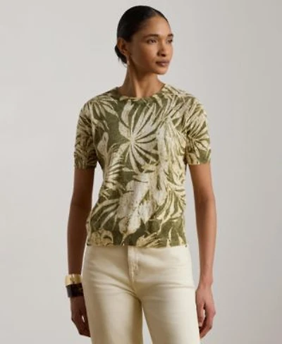 Lauren Ralph Lauren Womens Crewneck Short Sleeve Sweater