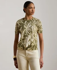 Lauren Ralph Lauren Womens Crewneck Short Sleeve Sweater