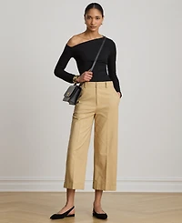 Lauren Ralph Women's High-Rise Double-Faced Stretch Cropped Pants