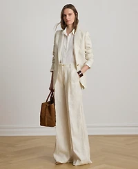 Lauren Ralph Women's High-Rise Pinstripe Wide-Leg Pants