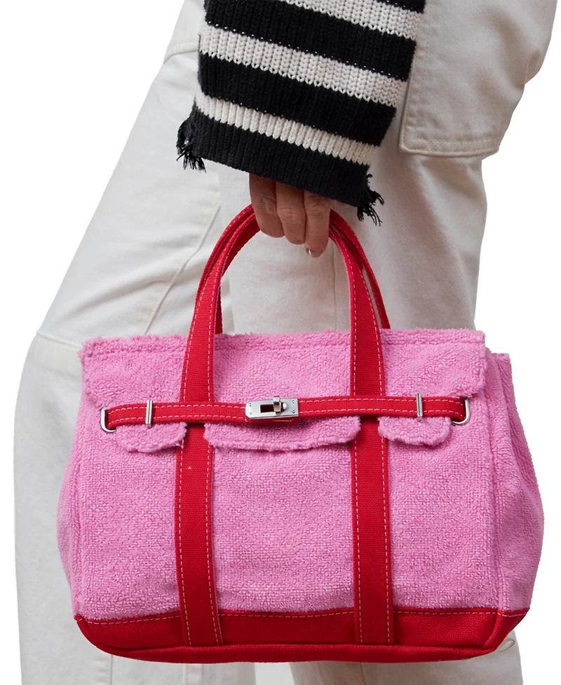 Sunwin Madaket Terry and Cotton Canvas Small Tote Handbag