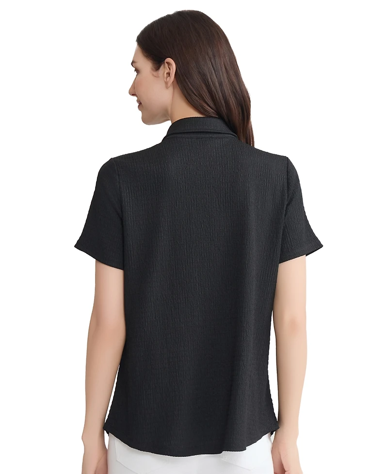 Jones New York Women's Short-Sleeve Button-Front Shirt