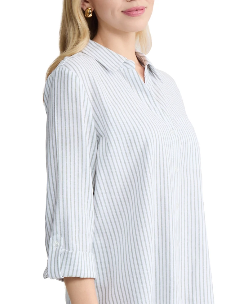 Jones New York Women's Collared Button-Front Shirt