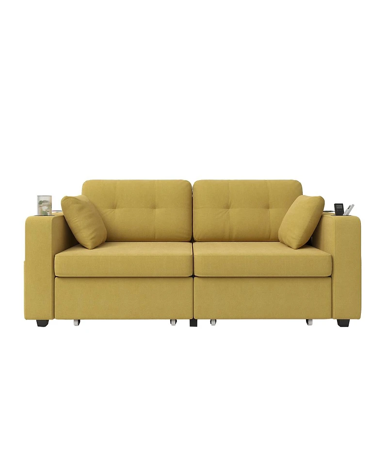 Streamdale Furniture Modern 3-Seat Chenille Sofa w/ Usb and Storage