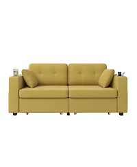 Streamdale Furniture Modern 3-Seat Chenille Sofa w/ Usb and Storage