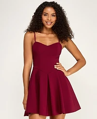 City Studios Juniors' Sweetheart Neck Spaghetti Strap Mini Dress