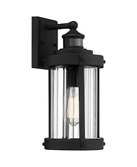 John Timberland Stan Industrial Outdoor Wall Light Fixtures Set of 2 Textured Motion Sensor Clear Glass for Exterior Barn