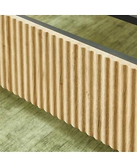 Streamdale Furniture King Size Wooden corrugated curved lines, No Box Spring Needed