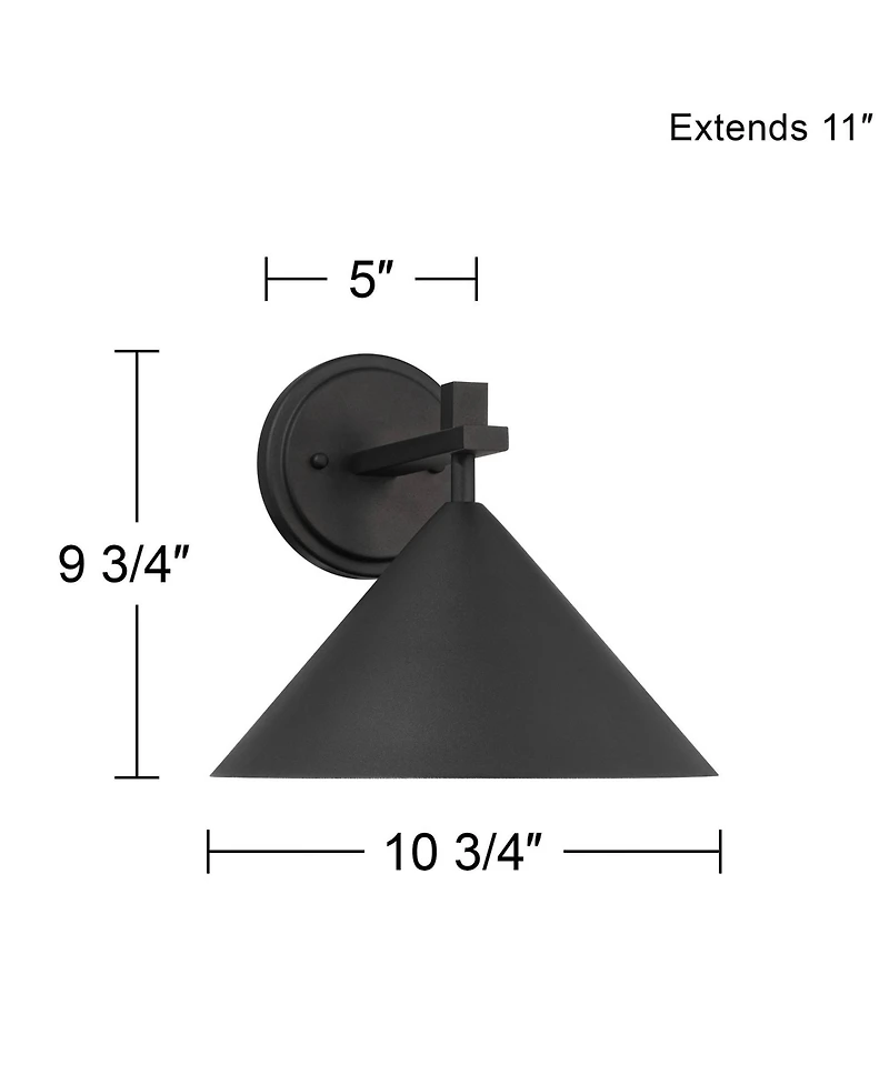 John Timberland Apex 9 High Modern Outdoor Wall Light Fixture Mount Porch House Dark Sky Textured Finish Metal