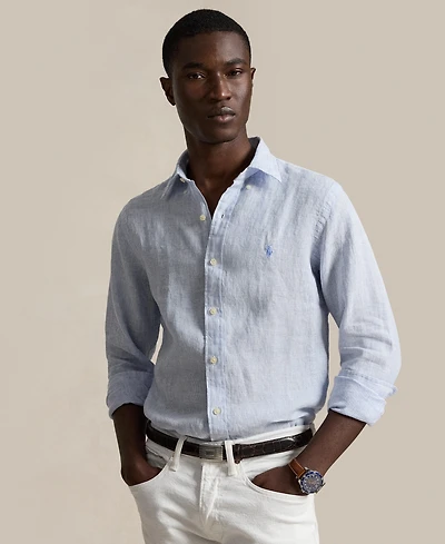Polo Ralph Lauren Men's Striped Linen Classic-Fit Shirt
